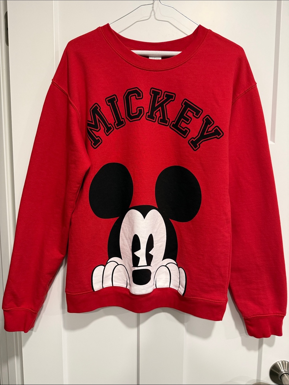 Disney Mickey Mouse Red Graphic Sweatshirt M/L 7-9 Retro
